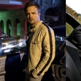 Rivalen: Tobey Marshall (Aaron Paul; l.)  und Dino Brewster (Dominic Cooper; r.) | M94.5-Montage