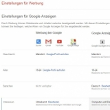 Einstellungen für Google Anzeigen