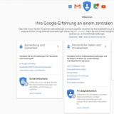 Die neue Übersichtsseite für Nutzereinstellungen von Google