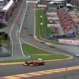 Die berüchtigte „Eau Rouge“-Kurve in Spa.