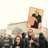 Demonstranten am Stachus